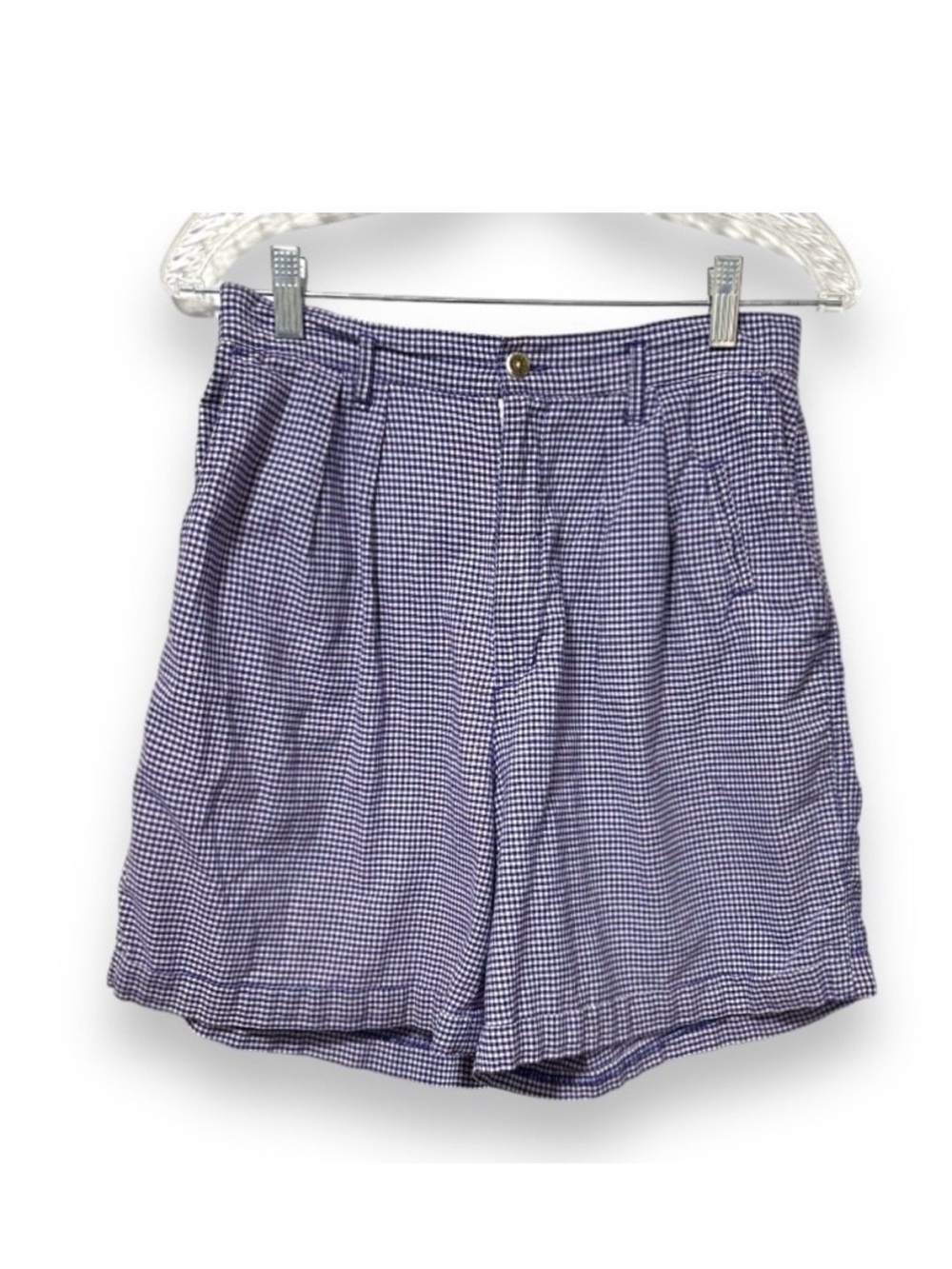 Vintage The Limited Blue White Gingham High Rise Shorts Womens Size 10 Retro